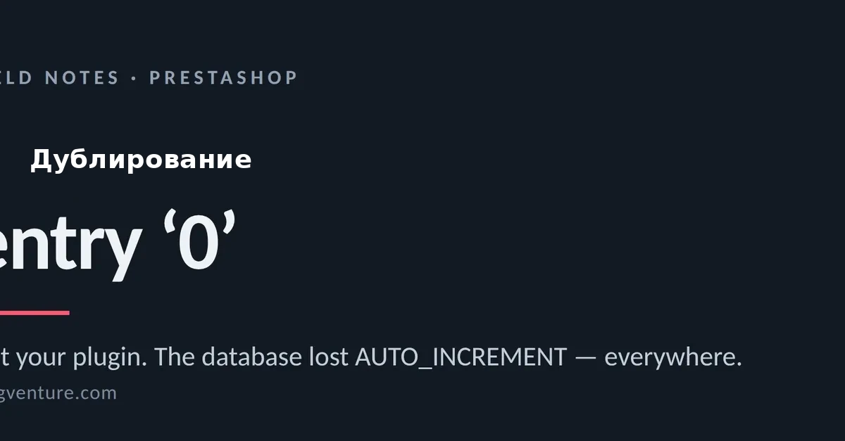 Ошибка Duplicate entry '0' for key PRIMARY обычно означает, что ваша база данных потеряла AUTO_INCREMENT