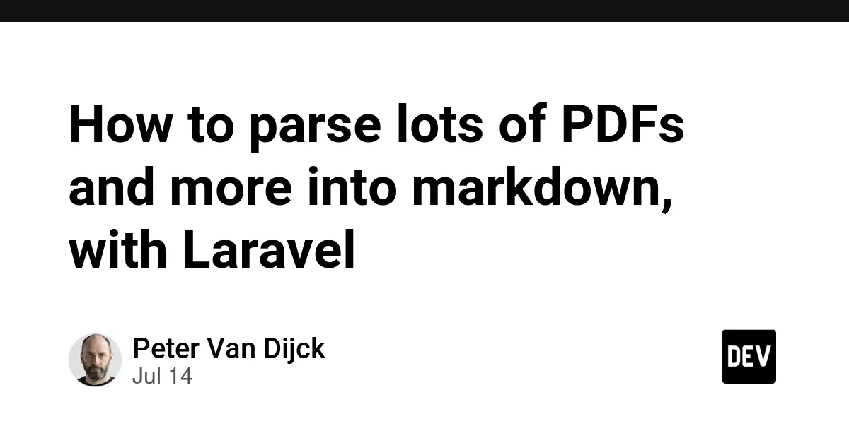 Как парсить множество PDF-файлов и многое другое в Markdown с помощью Laravel