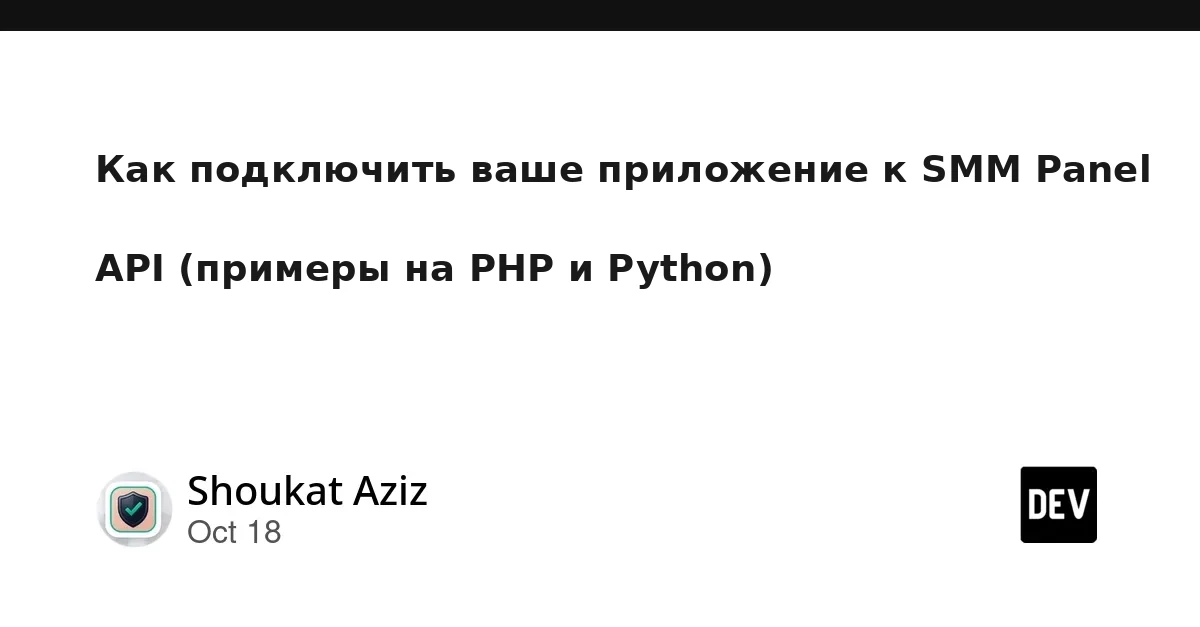 Как подключить ваше приложение к SMM Panel API (на примерах PHP и Python)